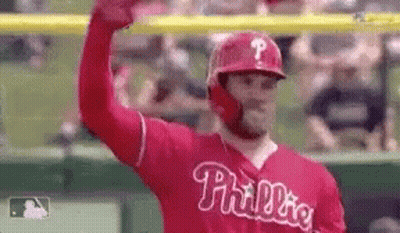 Baseball Player Waving In Red Jersey GIF