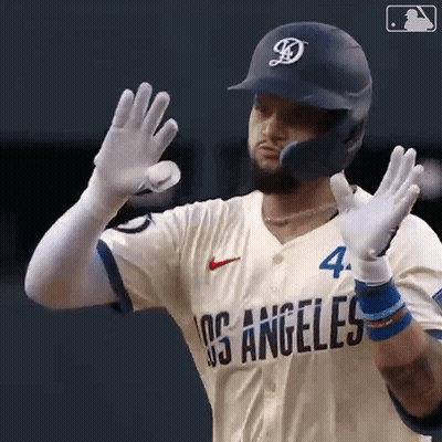 Baseball Player Waving Los Angeles Uniform GIF