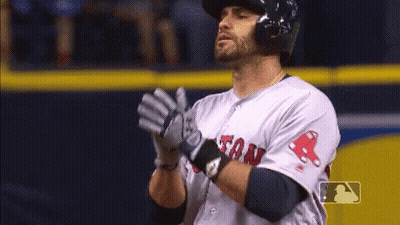 Baseball Player Wearing Boston Jersey GIF