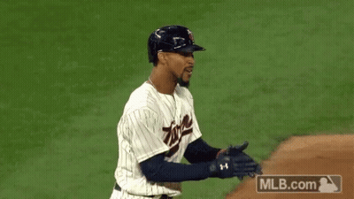 Baseball Player Wearing Helmet With T GIF