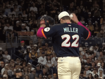 Baseball Player Wearing Miller 22 Jersey GIF