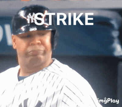 Baseball Player Wearing Strike Helmet GIF