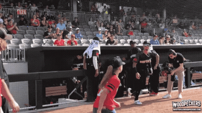 Baseball Player Wearing Woodpeckers Jersey GIF