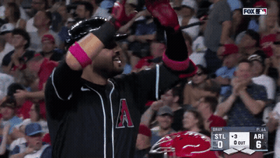 Baseball Player With A On Jersey Celebrates GIF