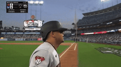 Baseball Player With Best-Of-5 Series Scoreboard GIF