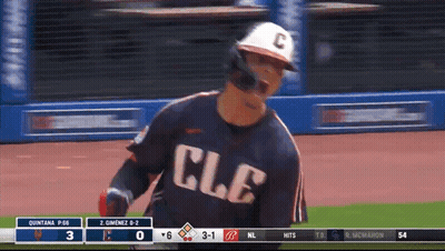 Baseball Player With CLE On His Jersey GIF