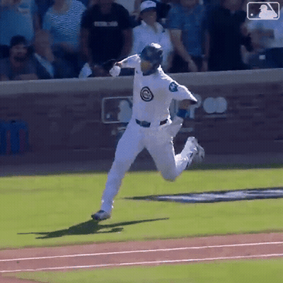 Baseball Player With Cubs Logo GIF