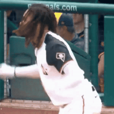 Baseball Player With Dreadlocks GIF