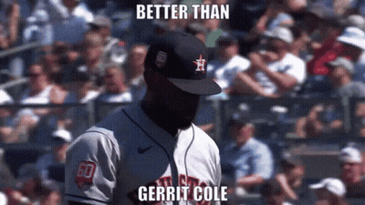 Baseball Player With Gerrit Cole Hat GIF