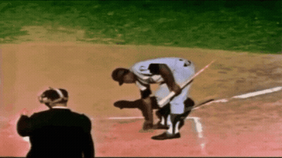 Baseball Player With Letter C On Back GIF