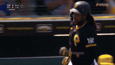 Baseball Player With Letter P GIF