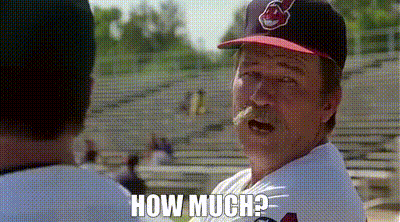Baseball Player With Mustache Asking How Much GIF