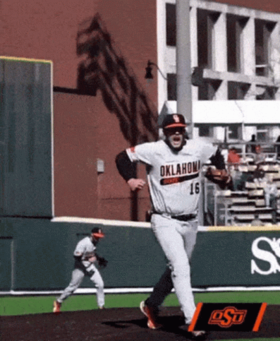 Baseball Player With Oklahoma On Shirt GIF