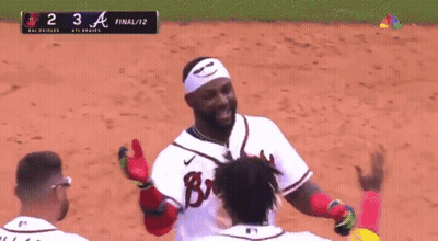 Baseball Players Acuna Jr And Pillar GIF