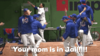 Baseball Players Dancing Caption Your Mom Is In Jail GIF