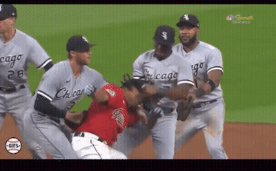 Baseball Players Fighting On Field GIF