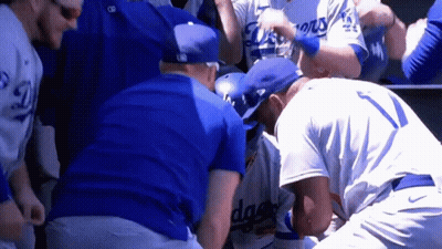 Baseball Players Huddled GIF