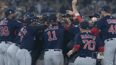 Baseball Players Huddled Number 70 GIF