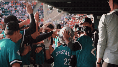 Baseball Players In Coastal Uniforms GIF