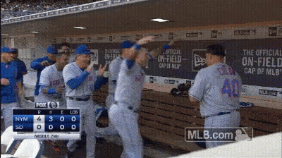 Baseball Players In Dugout GIF