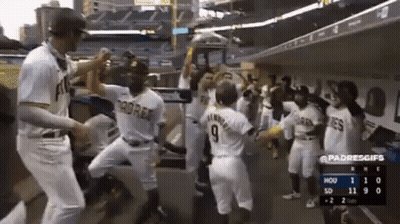 Baseball Players In Dugout GIF