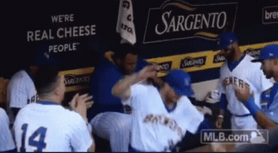 Baseball Players In Front Of Sargento Sign GIF