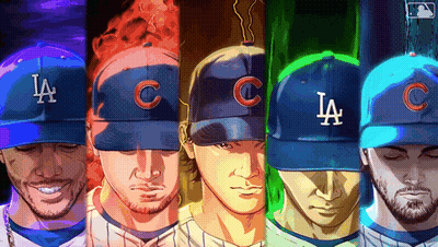 Baseball Players In LA Hats GIF