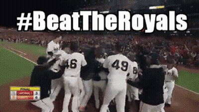Baseball Players Kneeling With #BeatTheRoyals GIF