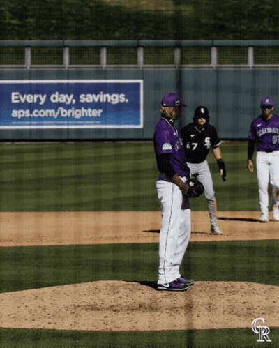 Baseball Players On A Field With A Sign That Says " Every Day Savings Aps.com/brighter " GIF