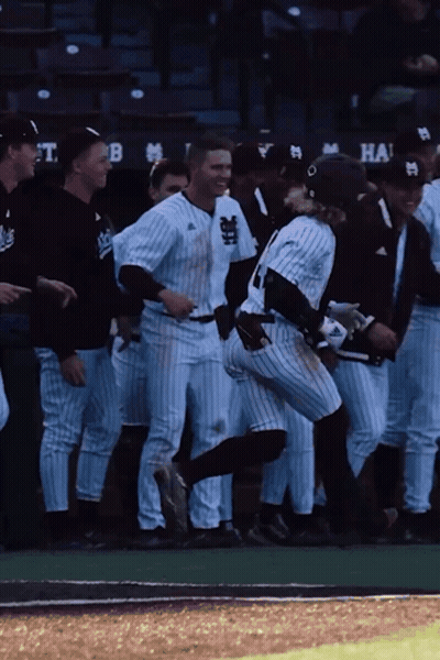 Baseball Players On Field With Dugout Saying T.B GIF