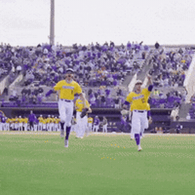 Baseball Players Running On Field GIF