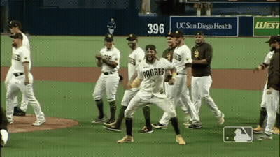 Baseball Players Standing On Field GIF