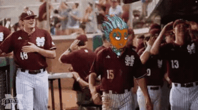 Baseball Players With Hands In The Air GIF