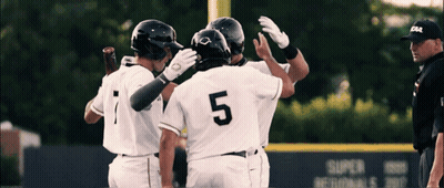 Baseball Players With Number 5 On Backs GIF