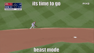 Baseball Referee Laying On Field Saying Its Time To Go Beast Mode GIF