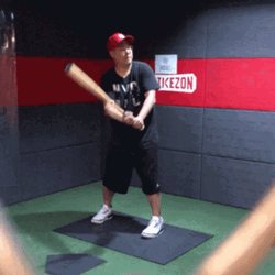 Baseball Room Swing And A Miss GIF