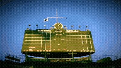 Baseball Scoreboard Showing National American GIF