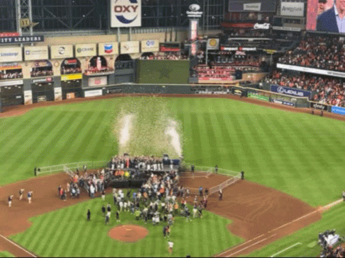 Baseball Stadium Aerial View With Coca Cola Sign GIF