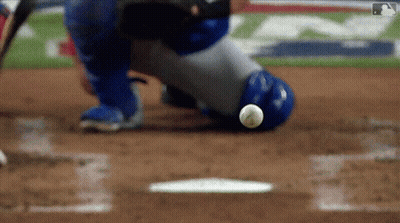 Baseball Thrown At Base Catcher Watching GIF