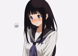 Bashful Eru Chitanda Blushing Red GIF