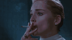 Basic Instinct Smoking Sharon Stone GIF