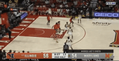 Basketball Game Between Illinois And Maryland GIF