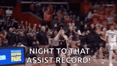 Basketball Game Crowd Night To That Assist Record Sign GIF