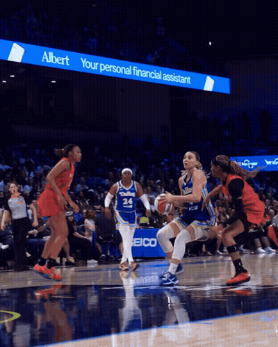 Basketball Game In Front Of Albert Banner GIF