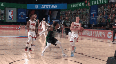 Basketball Game In Front Of AT&T 5G Banner GIF