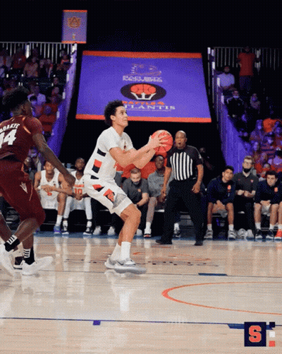 Basketball Game In Front Of Atlantis Screen GIF