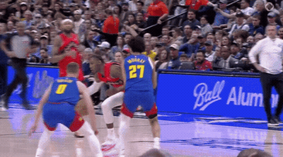 Basketball Game In Front Of Banner GIF