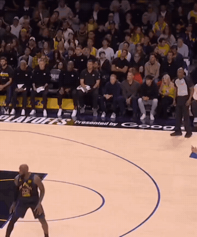 Basketball Game In Front Of Crowd Sponsored By Google GIF