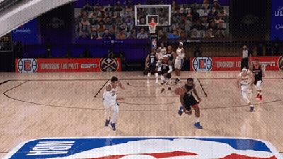 Basketball Game In Front Of ESPN Screen GIF