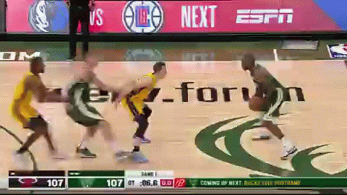 Basketball Game In Front Of ESPN Sign GIF